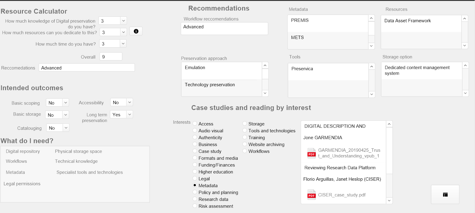 Macmillan DAPP Reccomendation calculator