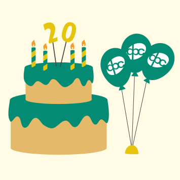 20th Birthday Cake illustration