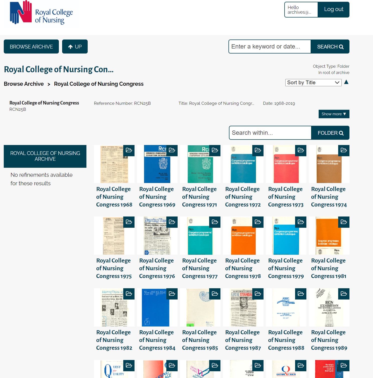 RCN Member digital archive Congress