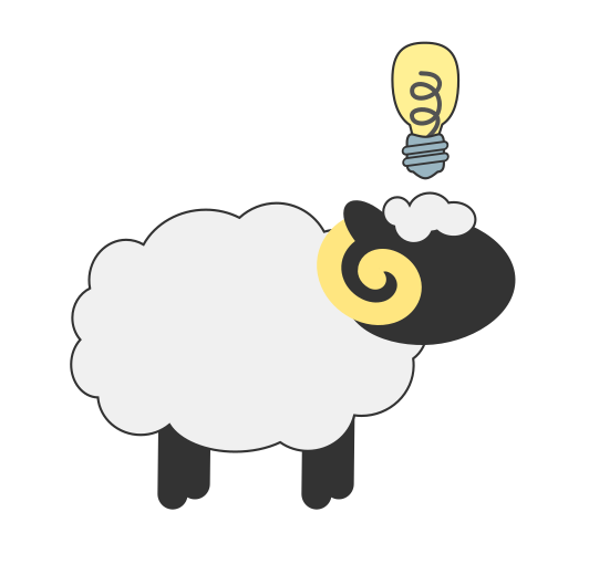 Ram with lightbulb above head