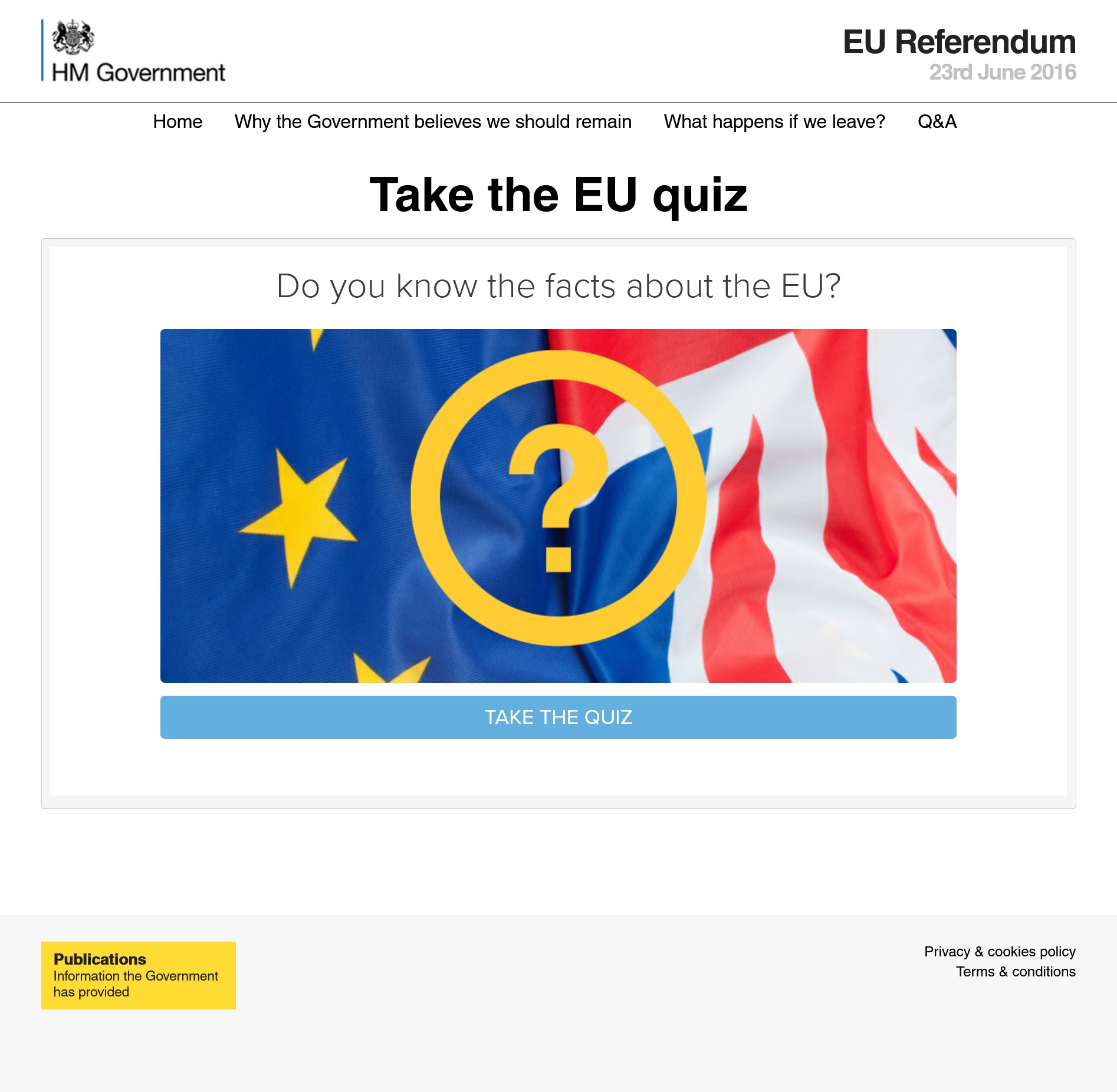 Archived version of Take the EU Quiz - captured 20 June 2016