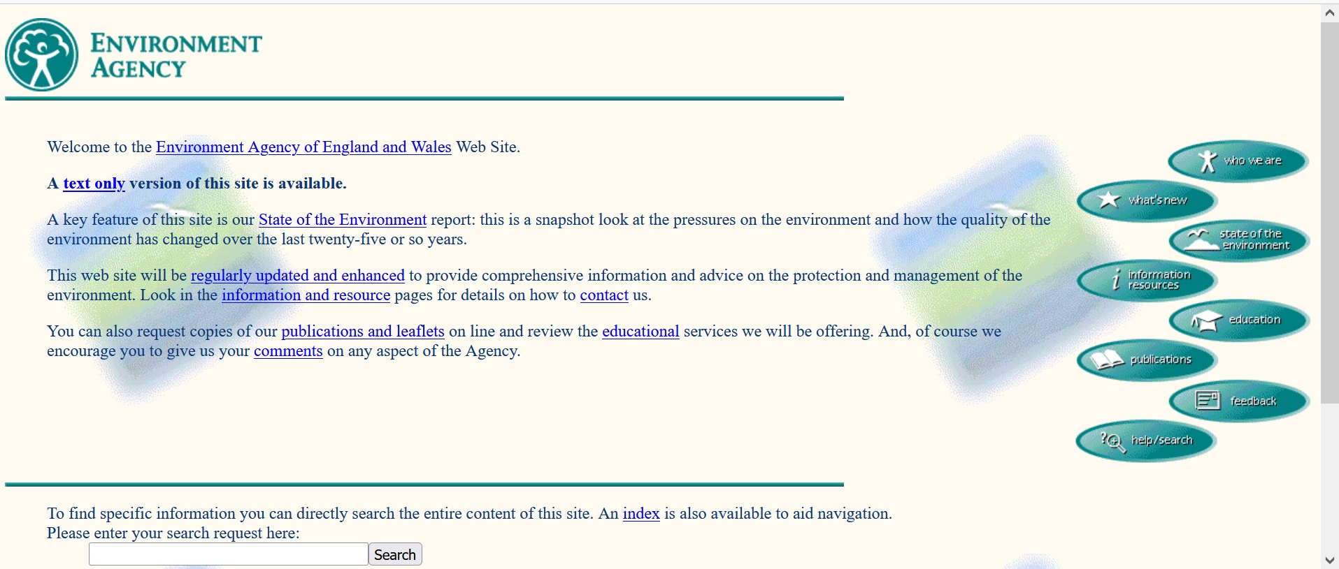 Archived version of The Environment Agency website captured 4 November 1996