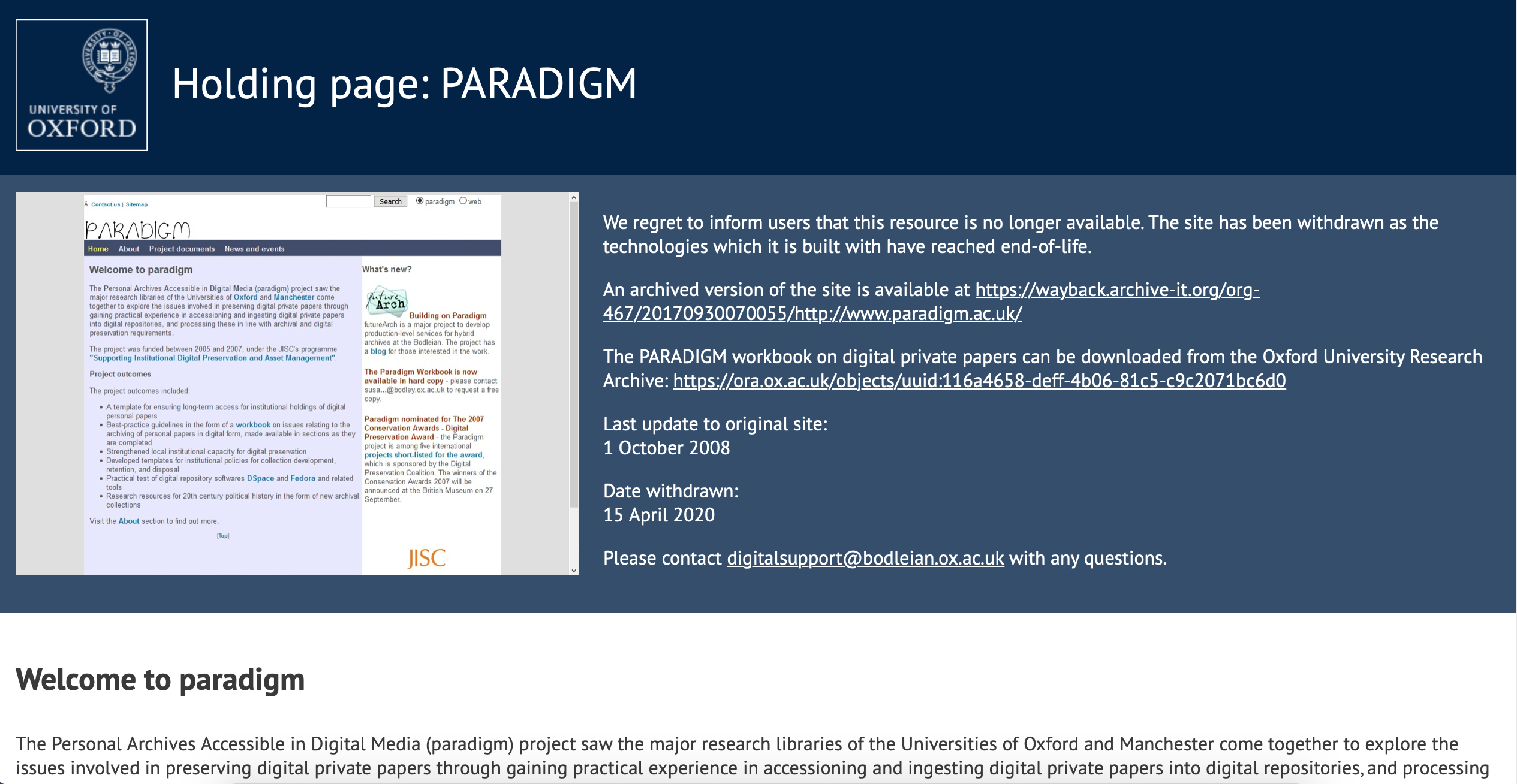 paradigm landing page